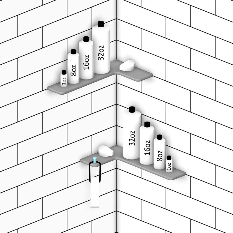 TileWare Boundless Shelving Solutions L-Shaped Corner Shelf Super White