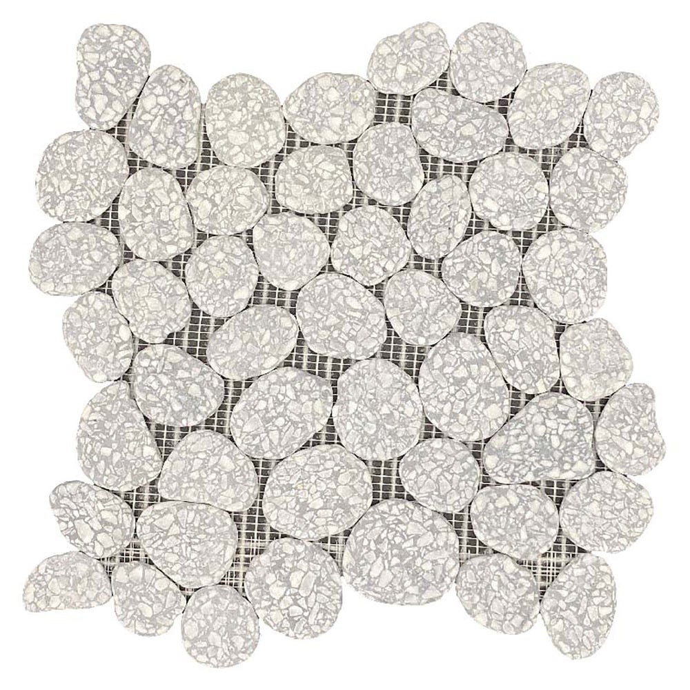 Mosaics Terrazzo Pebbles - Silver Stucco