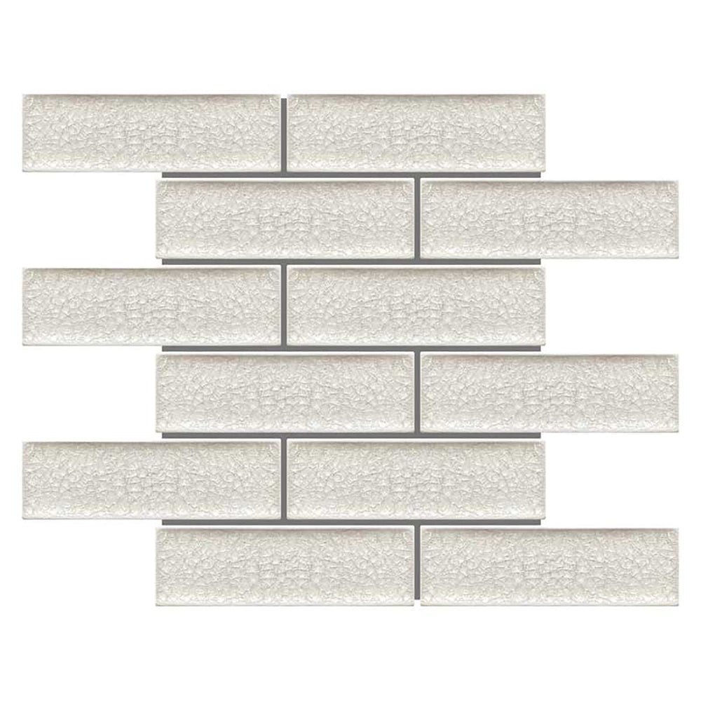 Crackle Glass Porcelain and Glass Interlock - White Velvet