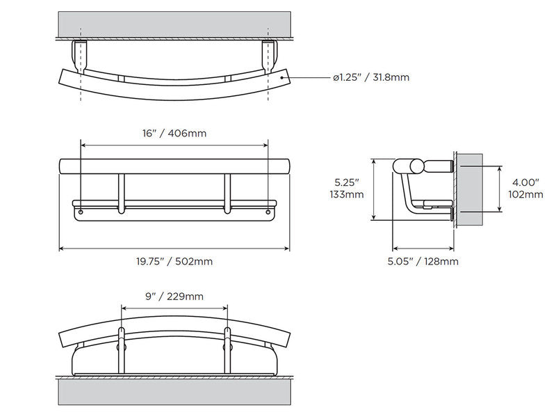 Invisia 2-in-1 Shampoo Shelf with Integrated Grab Bar 20