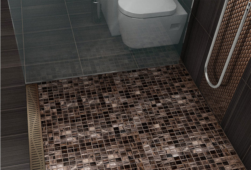 Quartz Linear Shower Drain Oil-Rubbed Bronze - Wave 36