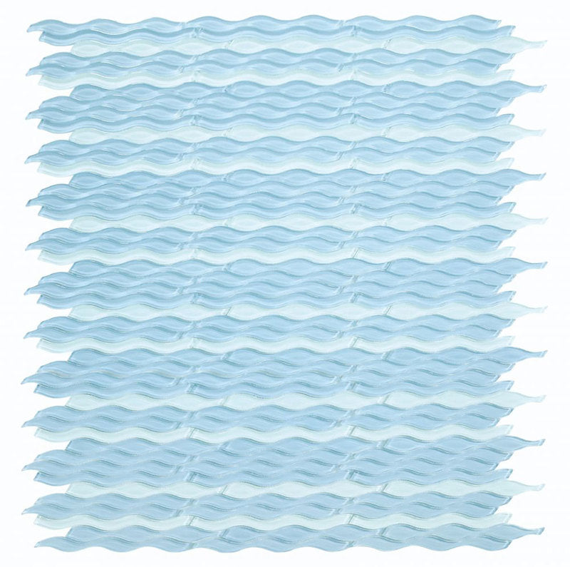 Mosaic Glass Tile Surface Waves - Sapphire