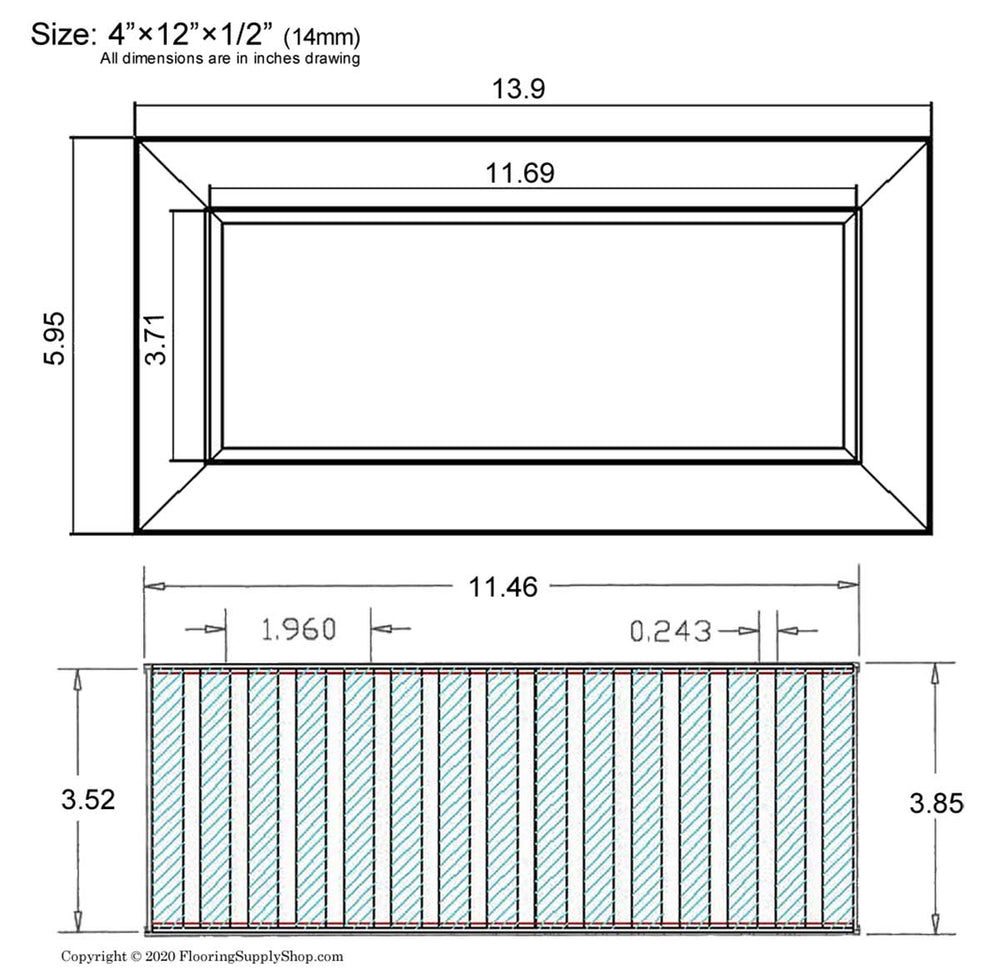 Chameleon Tile Vent Registers 4 x 12