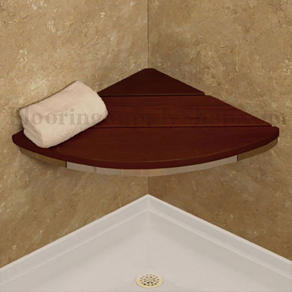 Invisia Bamboo Corner Shower Seat Matte Black