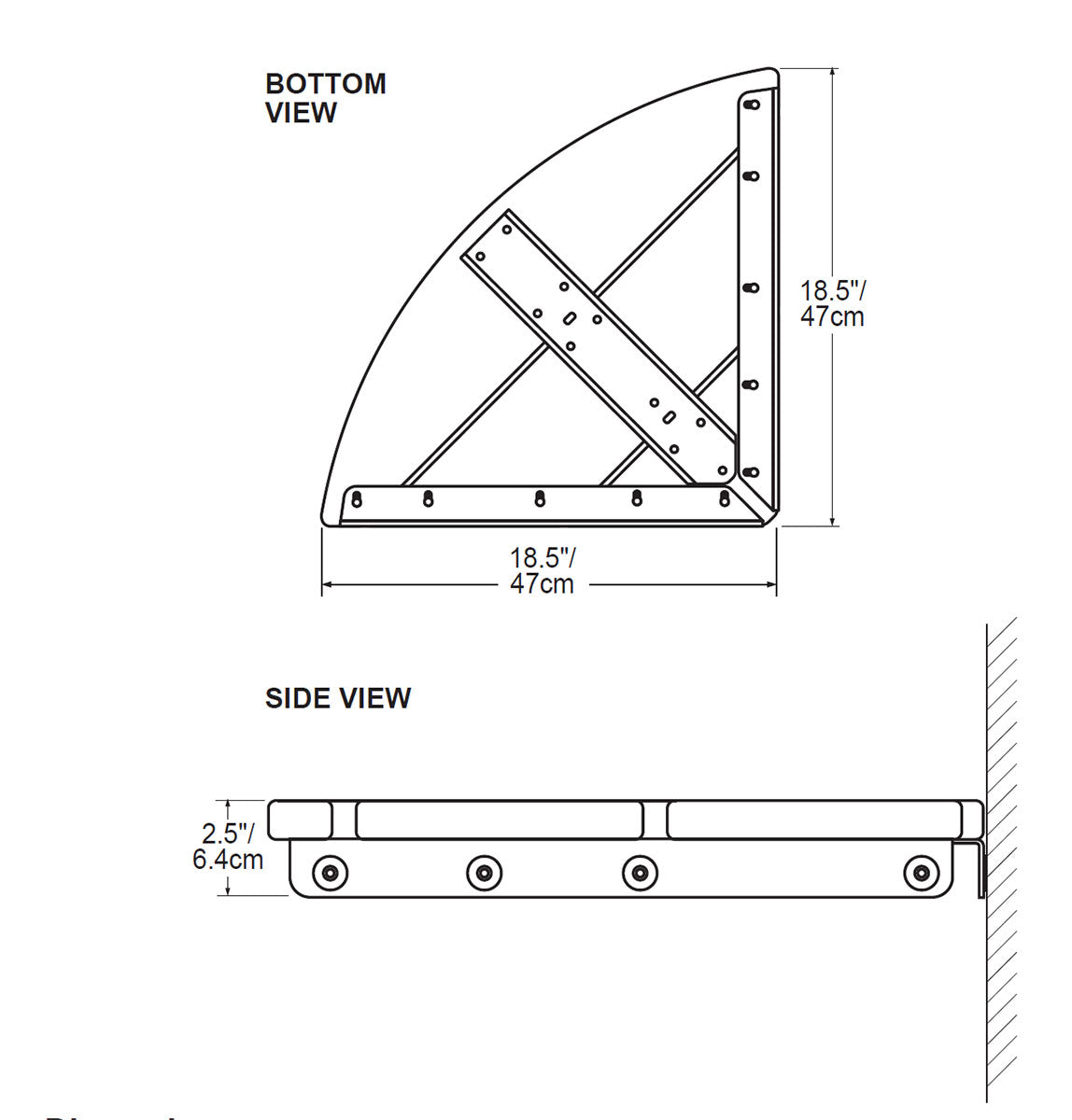 Invisia Bamboo Corner Shower Seat Matte Black