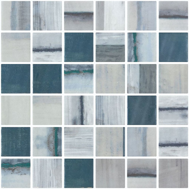 Mosaic Glass Tile The Reef Series 2 x 2 - Grey Blue