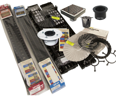 Serene Square Drain with Quick Pitch Bathtub Side Drain Kit