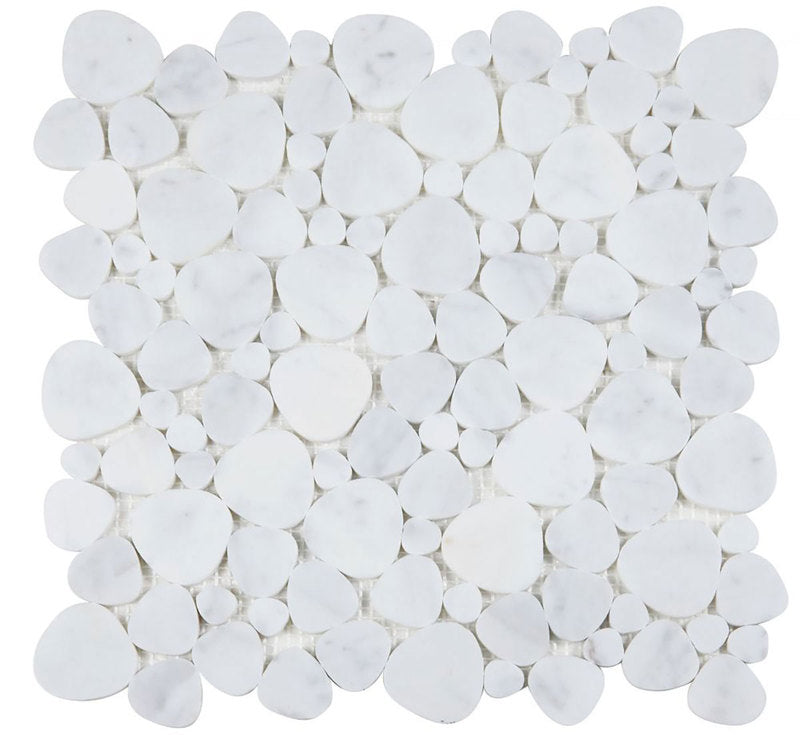 Marble Pebbles Mosaics Heart Shape - Carrara White