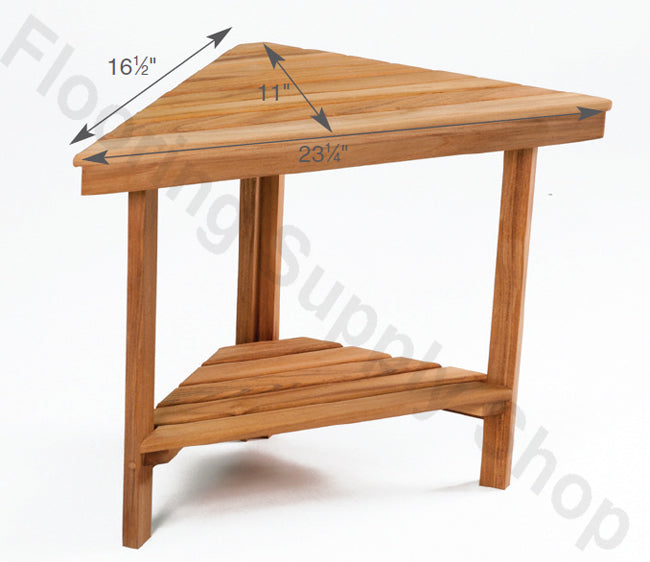 Teak Triangle Corner Bench Large
