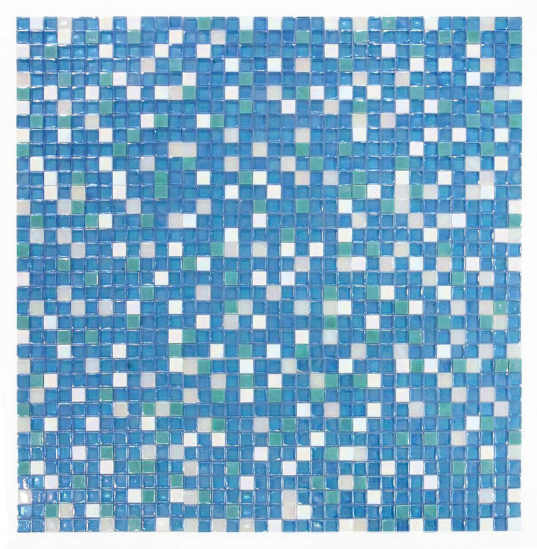 Mosaic Glass Tile Squares - Sky Blue