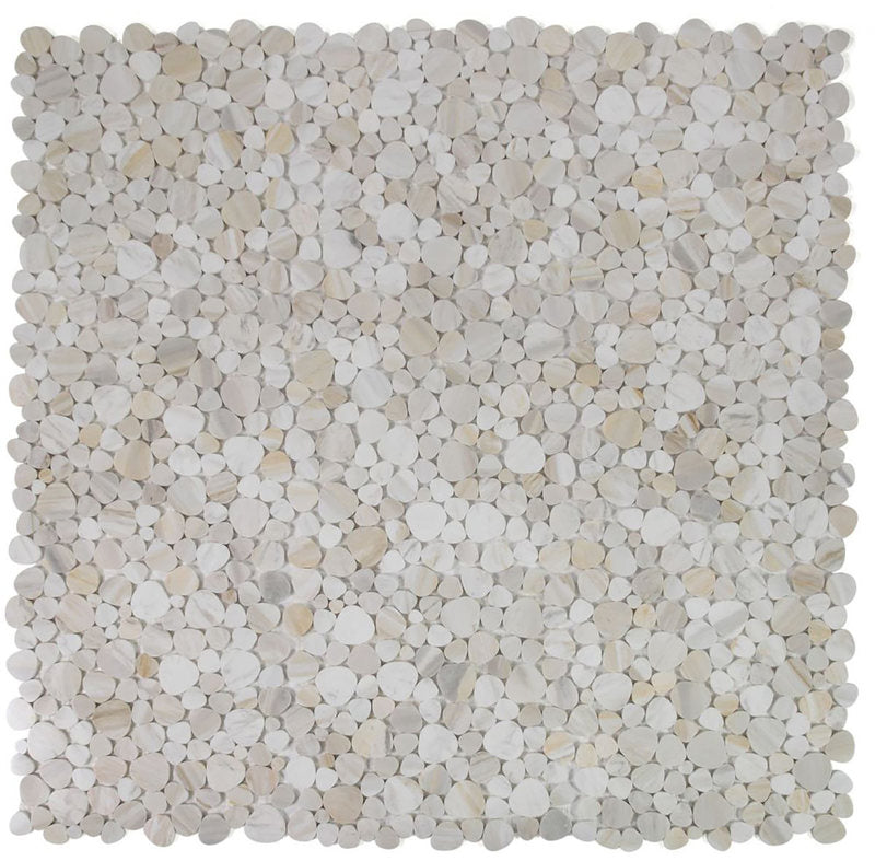 Marble Pebbles Mosaics Heart Shape - Wood