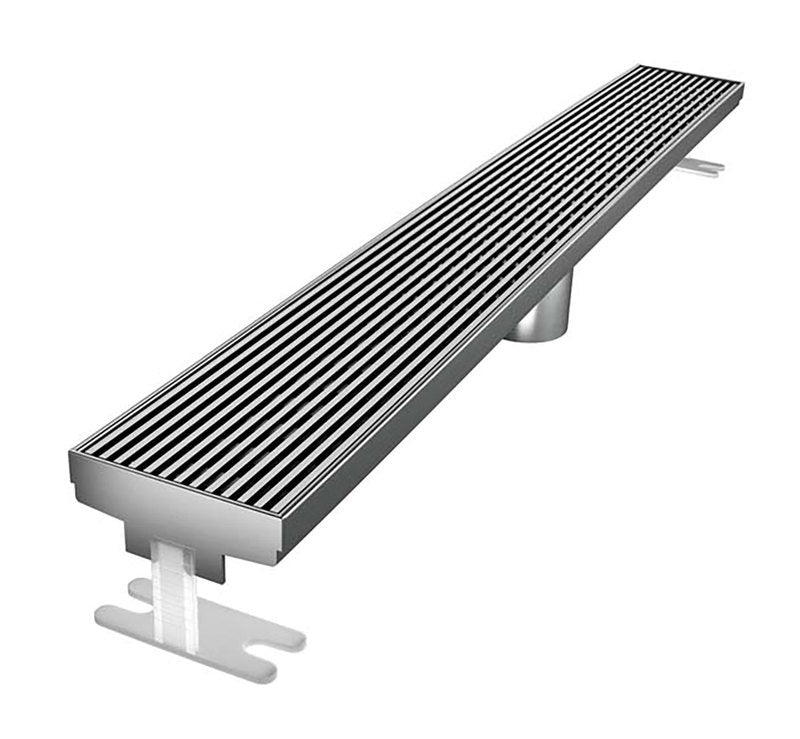 Quartz Linear Shower Drain Brushed Stainless - Linear Wedge 55