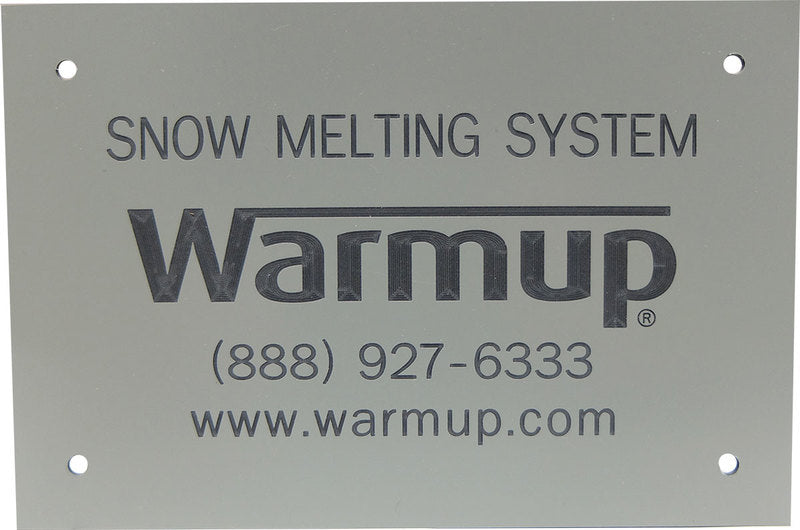 Warmup Name Plate Snow Melt Heater