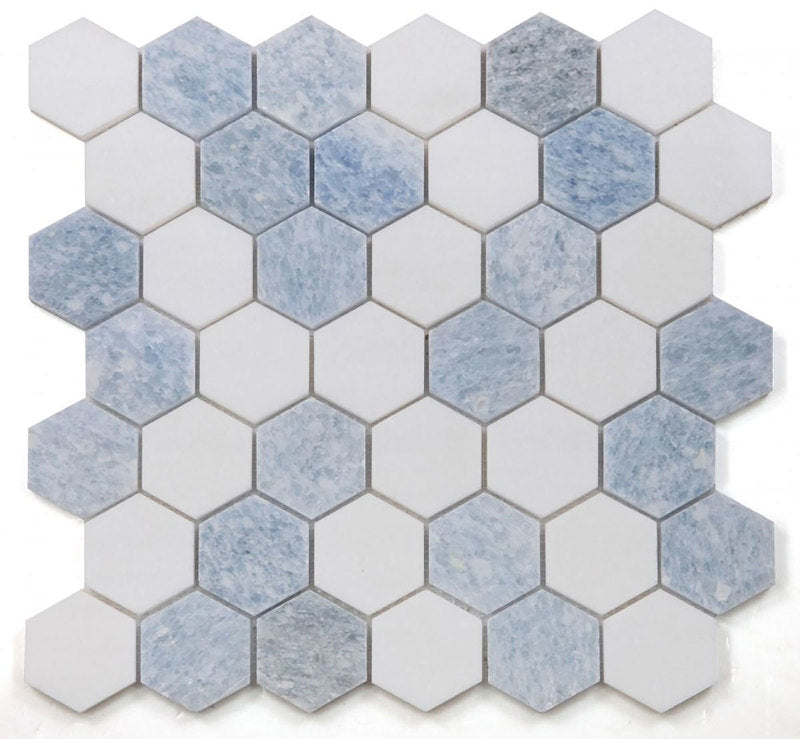Mosaics Marble Toscano Aphrodite Hexagon 2x2 - Crystal Ocean