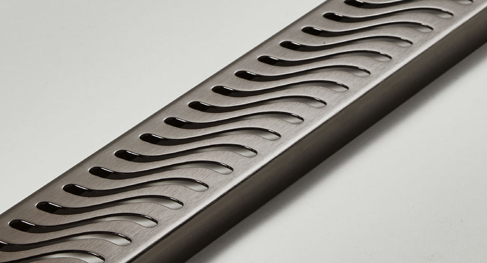 Quartz Linear Shower Drain Flag - Black Nickel