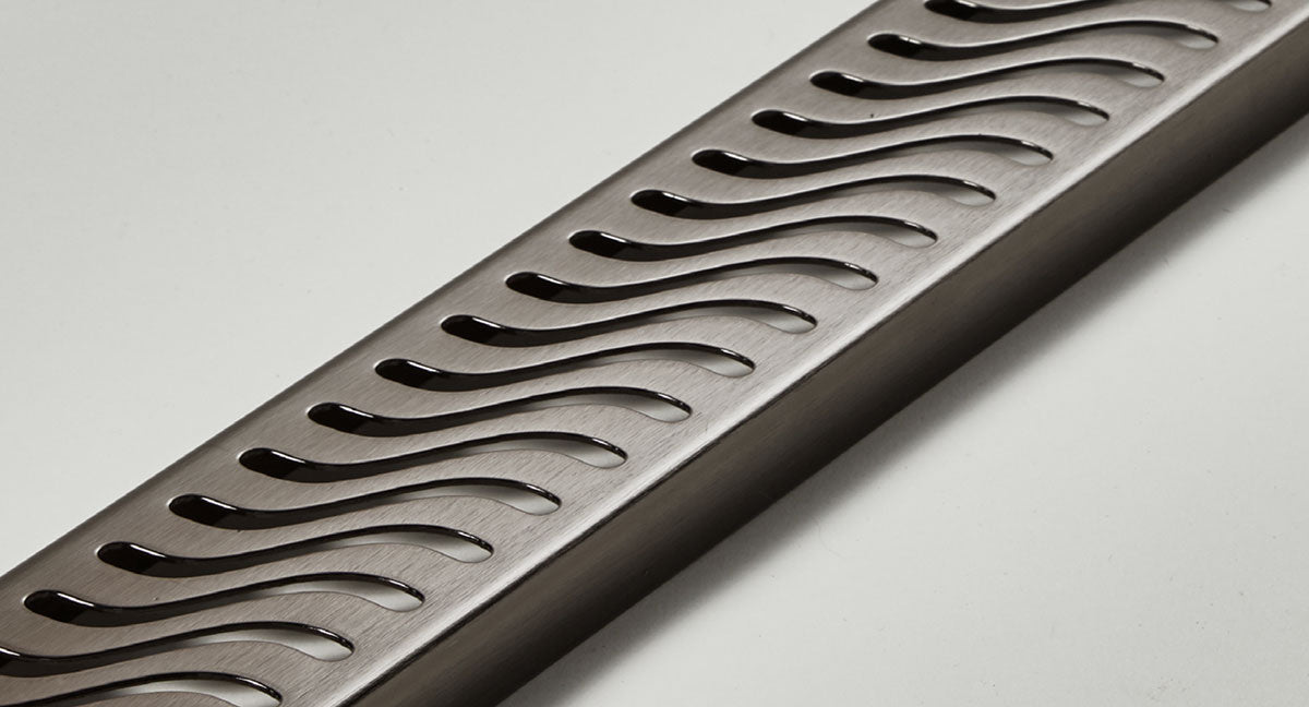 Quartz Linear Shower Drain Flag - Black Nickel