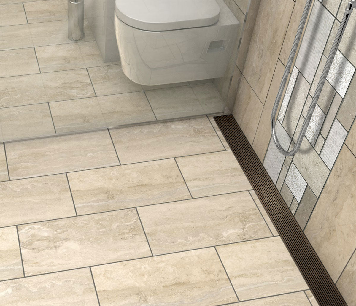 Quartz Linear Shower Drain Oil-Rubbed Bronze - Linear Wedge 36