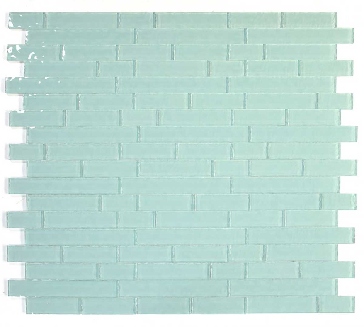 Mosaic Linear Glass Tiles Blue Green 2 x 6