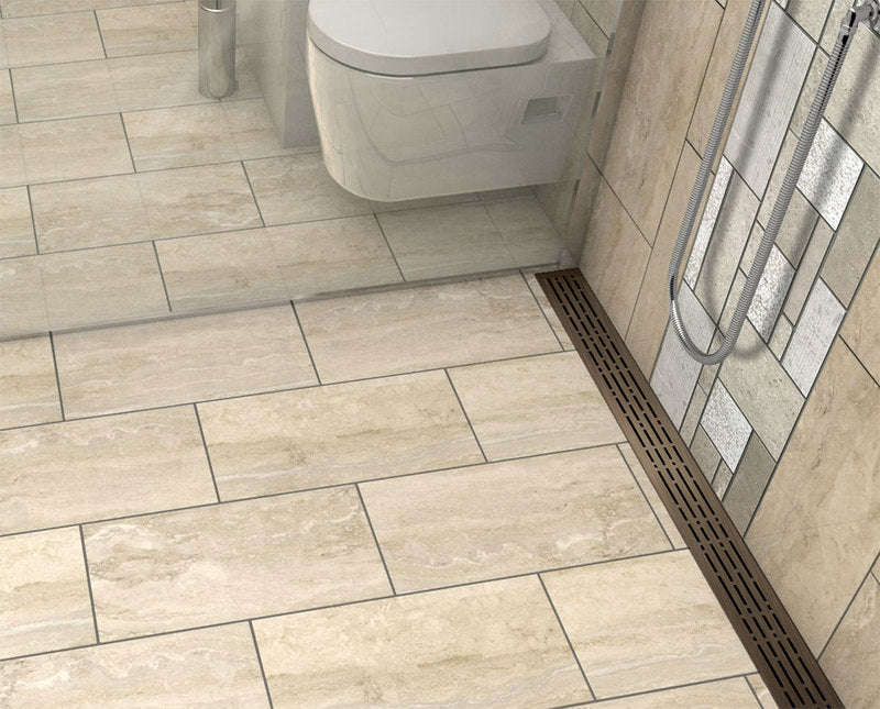 Quartz Linear Shower Drain Oil-Rubbed Bronze - Mix 55