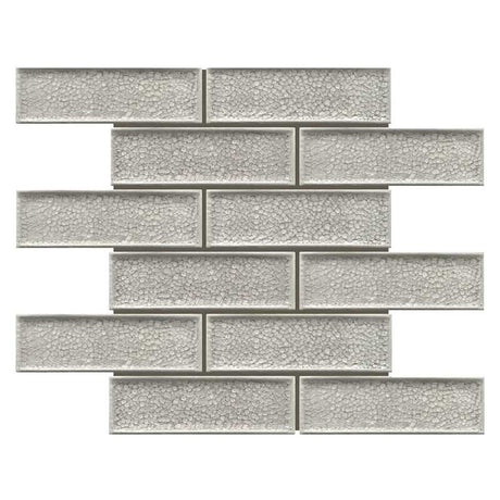 Crackle Glass Porcelain and Glass Interlock - Noble Gray