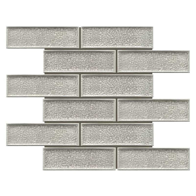 Crackle Glass Porcelain and Glass Interlock - Noble Gray