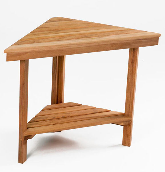 Teak Triangle Corner Bench Large