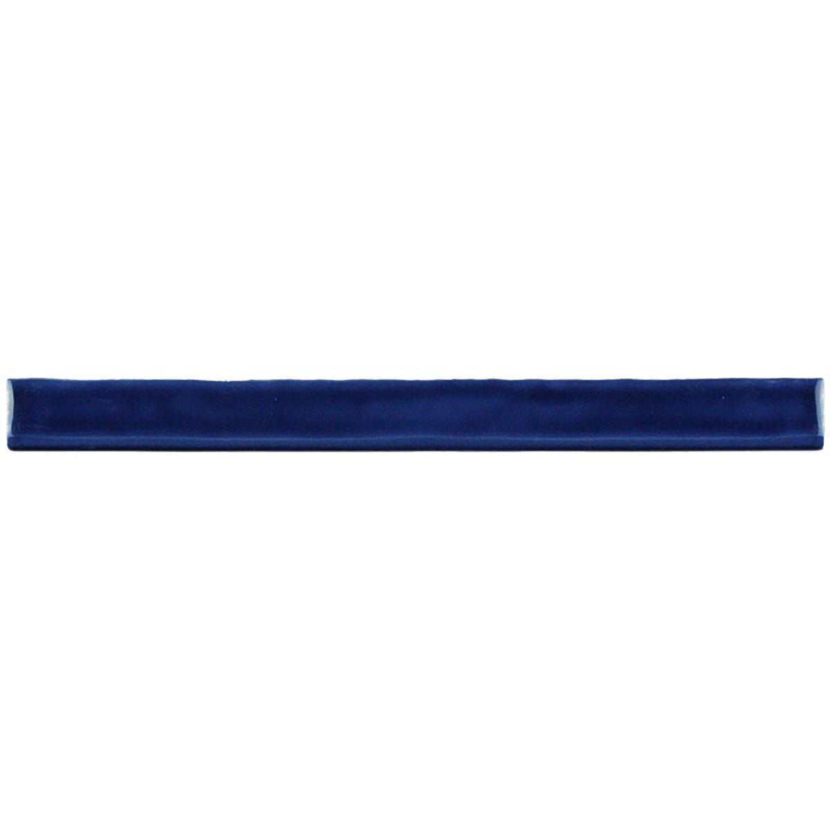 Glossy grape ceramic bullnose trim tile with handcrafted Spanish artisan detailing