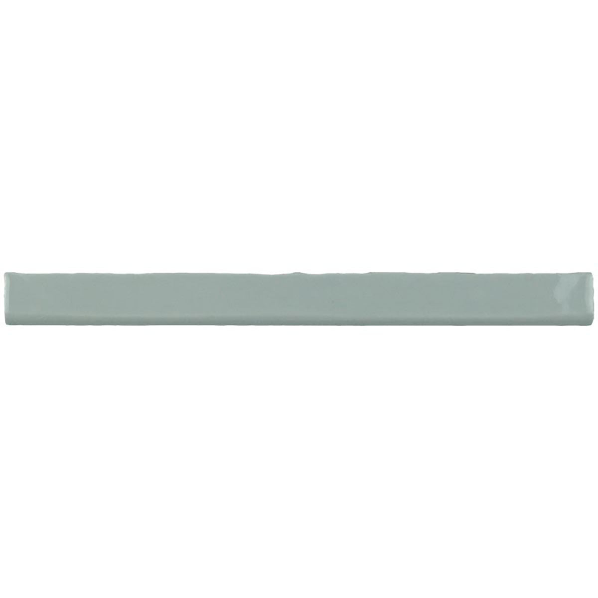 Glossy light blue ceramic subway tile with handcrafted Spanish artisan detailing