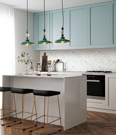 Glass and Stone Hexagon Mosaics Cloud