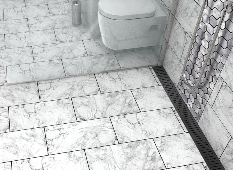 Quartz Linear Shower Drain Matte Black - Wave 55