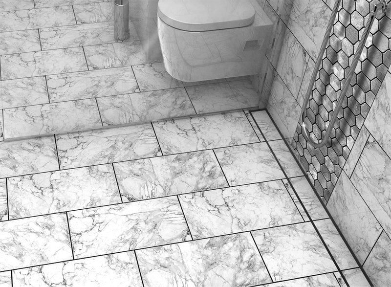 Quartz Linear Shower Drain Matte Black - Tile Insert 48