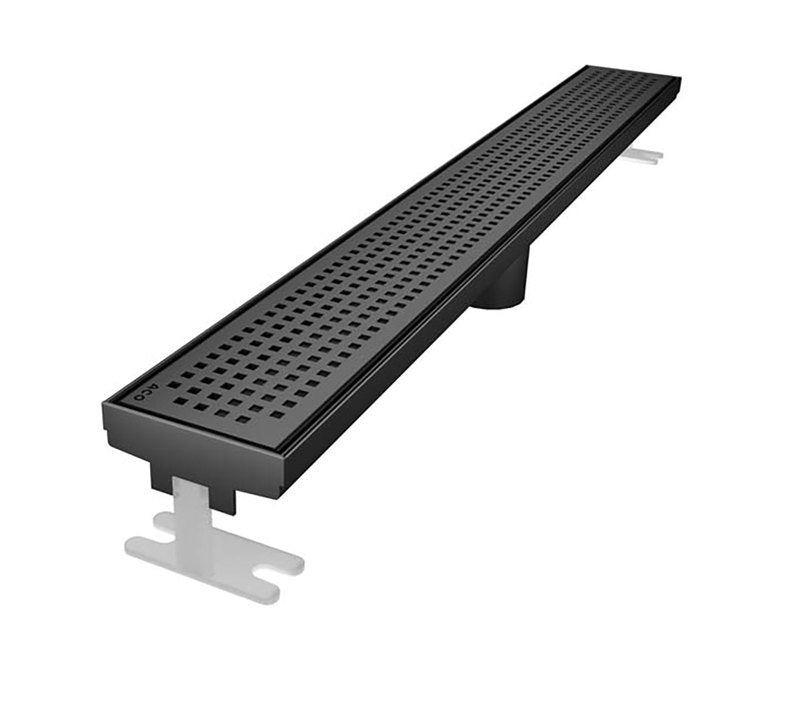 Quartz Linear Shower Drain Matte Black - Quadrato 40