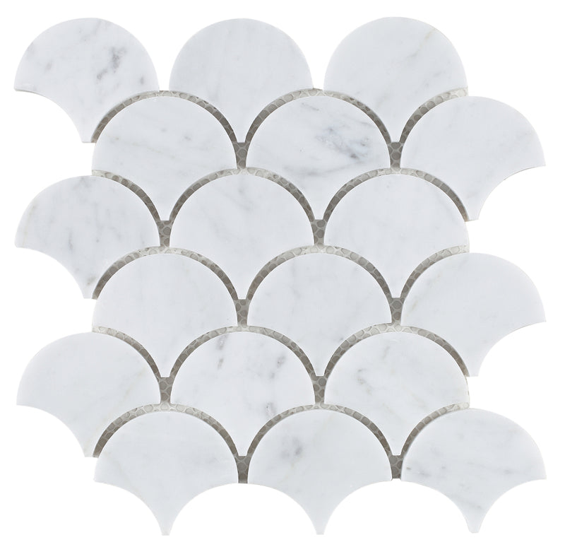 Mosaic Marble Fish Scale - Carrara