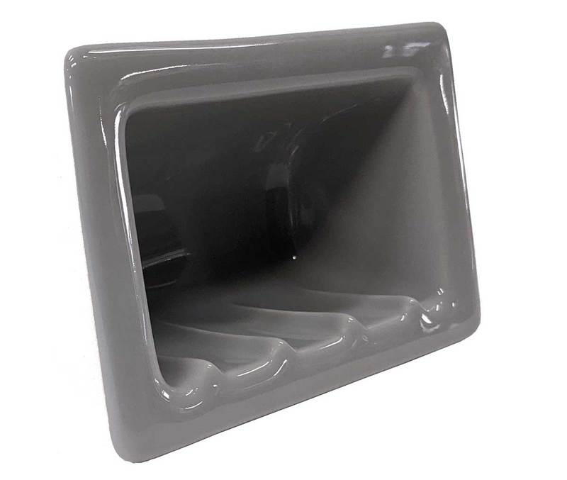 Recessed Soap Dish Porcelain 6 x 4 Sterling Silver