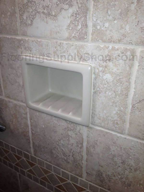 Recessed Soap Dish Porcelain 6 x 4 Sterling Silver