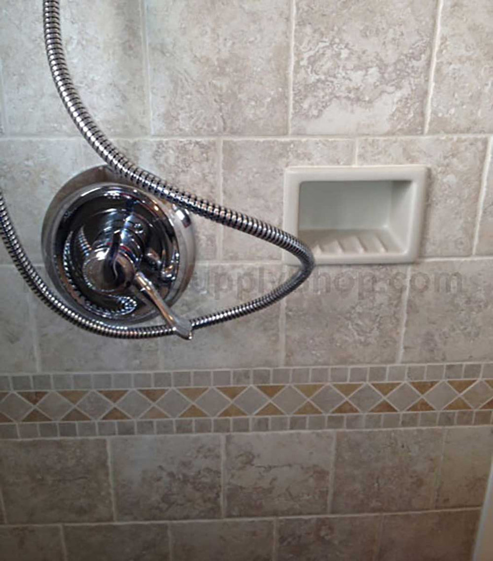 Recessed Soap Dish Porcelain 6 x 4 Sterling Silver