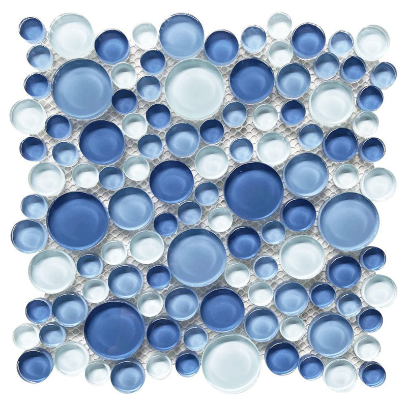 Circular Glass Tile Series - Ocean Blue