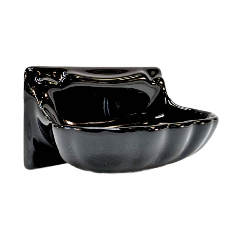Porcelain Soap Dish Shell Small - Black Glossy