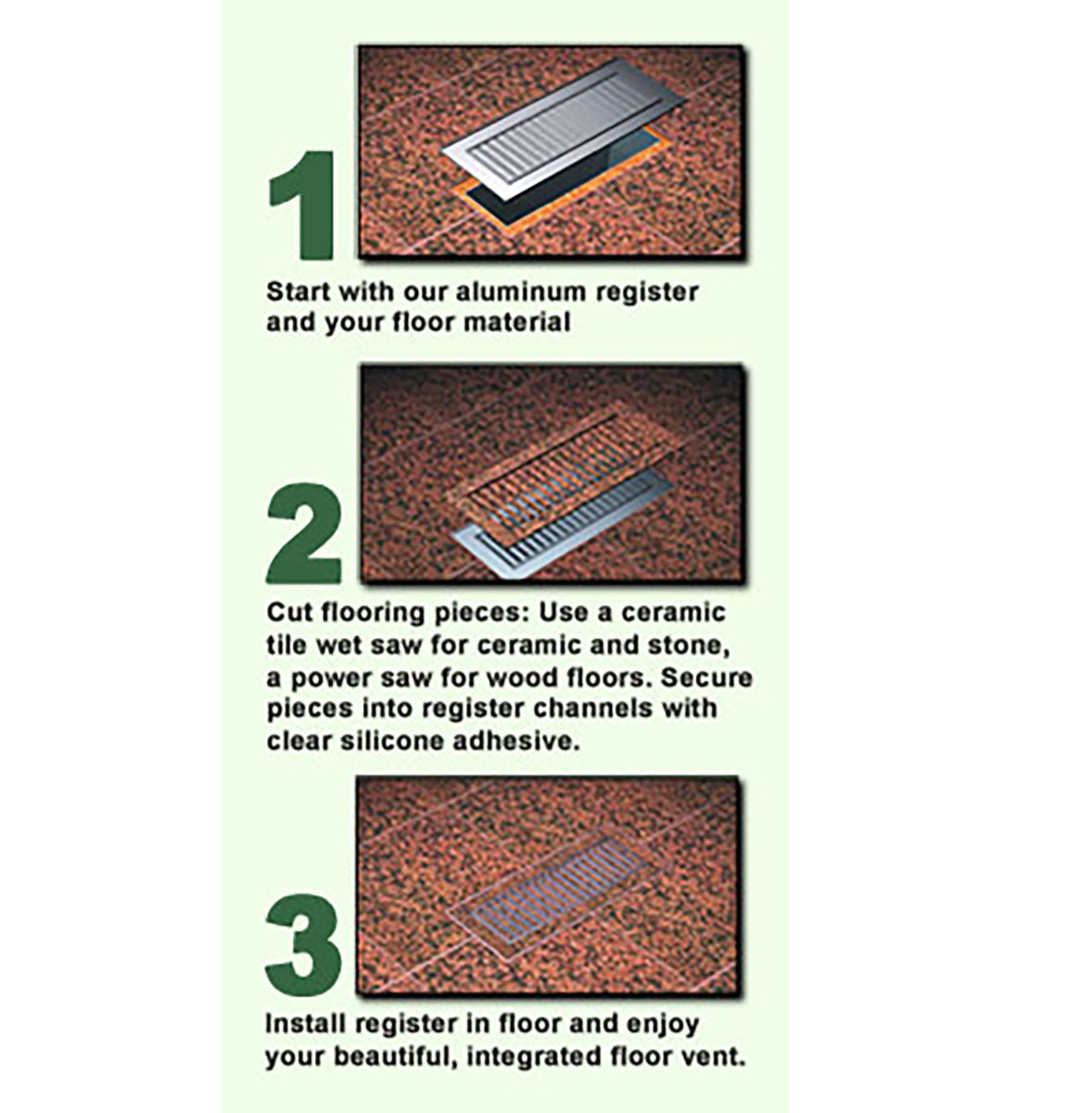 Chameleon Tile Vent Registers CUSTOM size