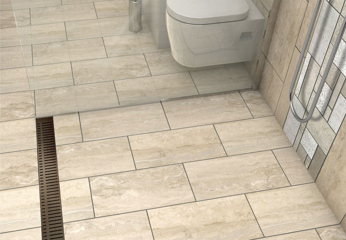 Quartz Linear Shower Drain Oil-Rubbed Bronze - Piano 48