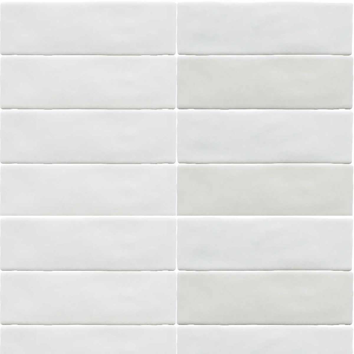 Alhambra Series Crema 2.5x8 Matte Ceramic Wall Tile - Zellige Style White Body Tile