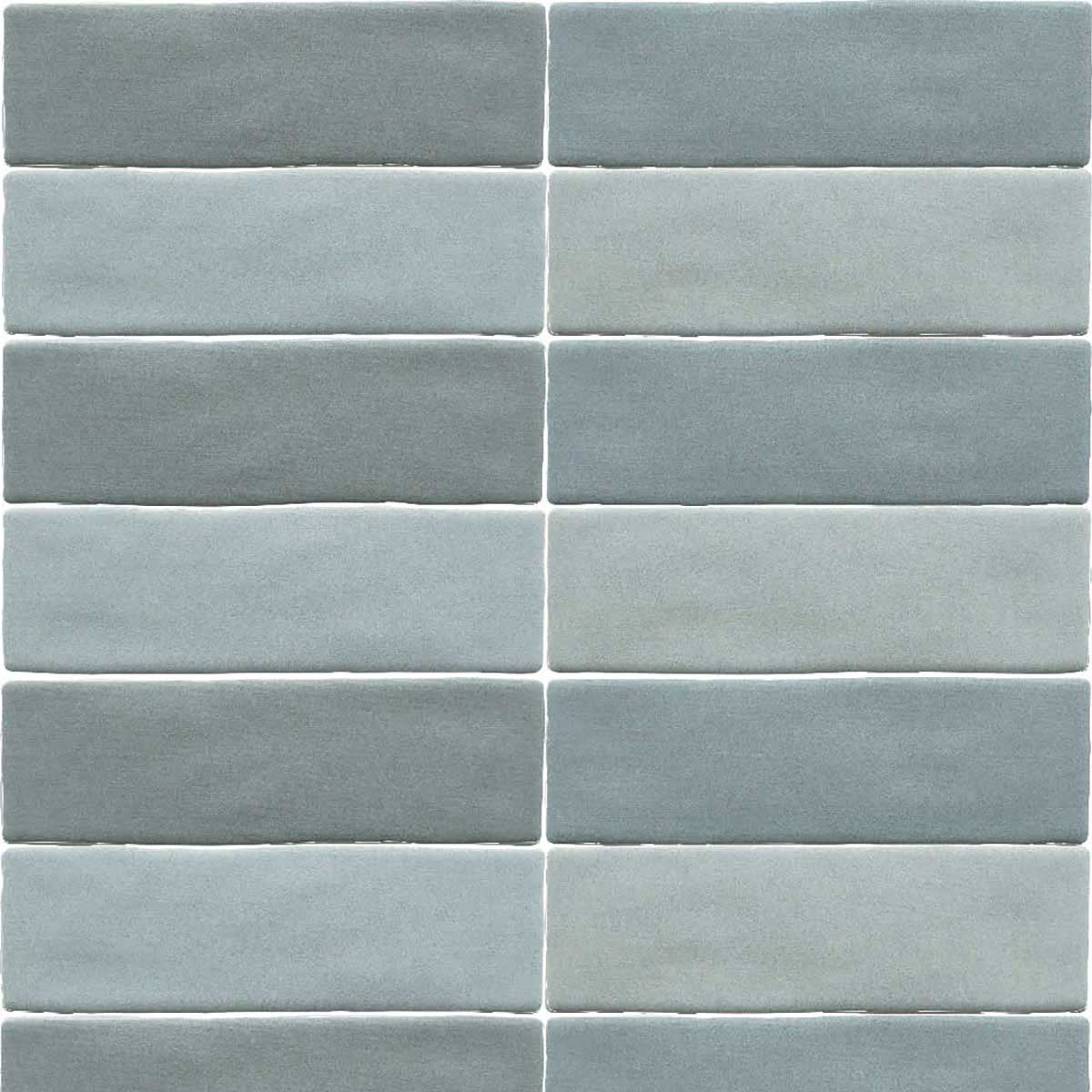 Alhambra Series Lago 2.5x8 Matte Ceramic Wall Tile - Zellige Style White Body Tile