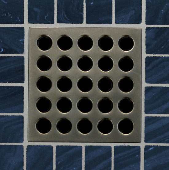 Square Shower Drain Grates Antique Pewter PVD
