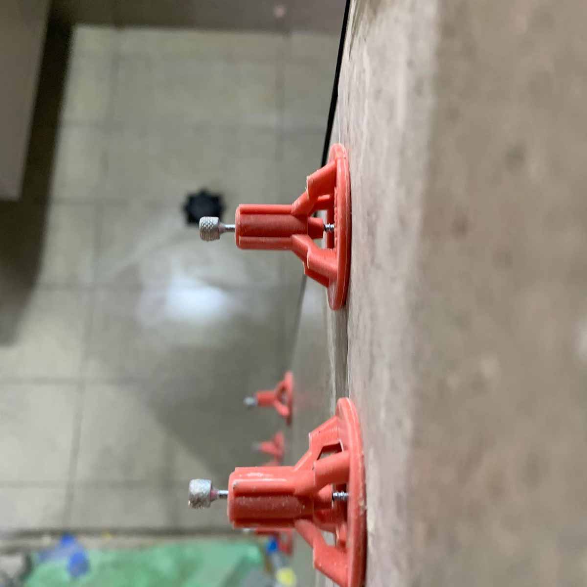 TR Tile Leveling System Spindles in a close up view