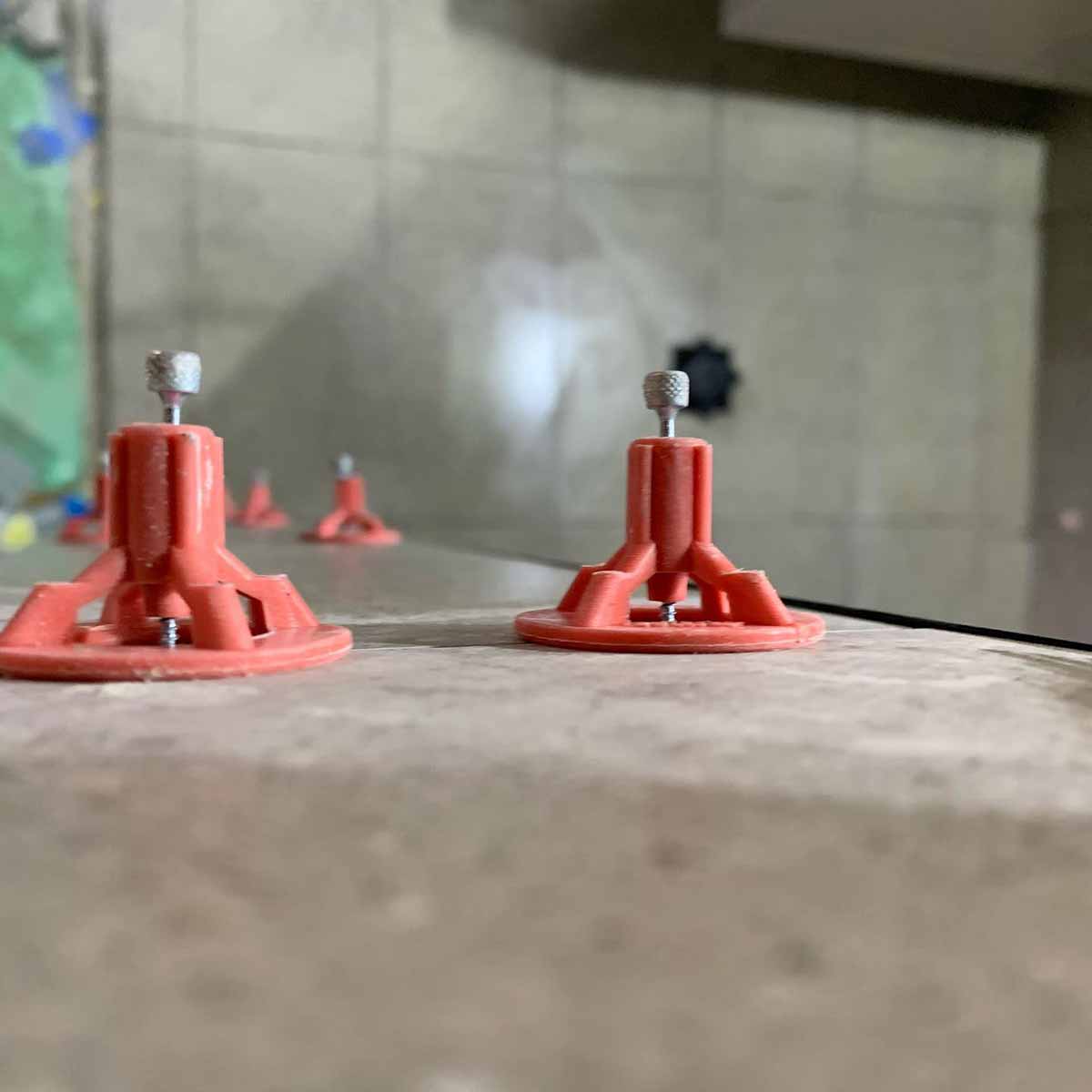 TR Tile Leveling System Spindles in a close up view