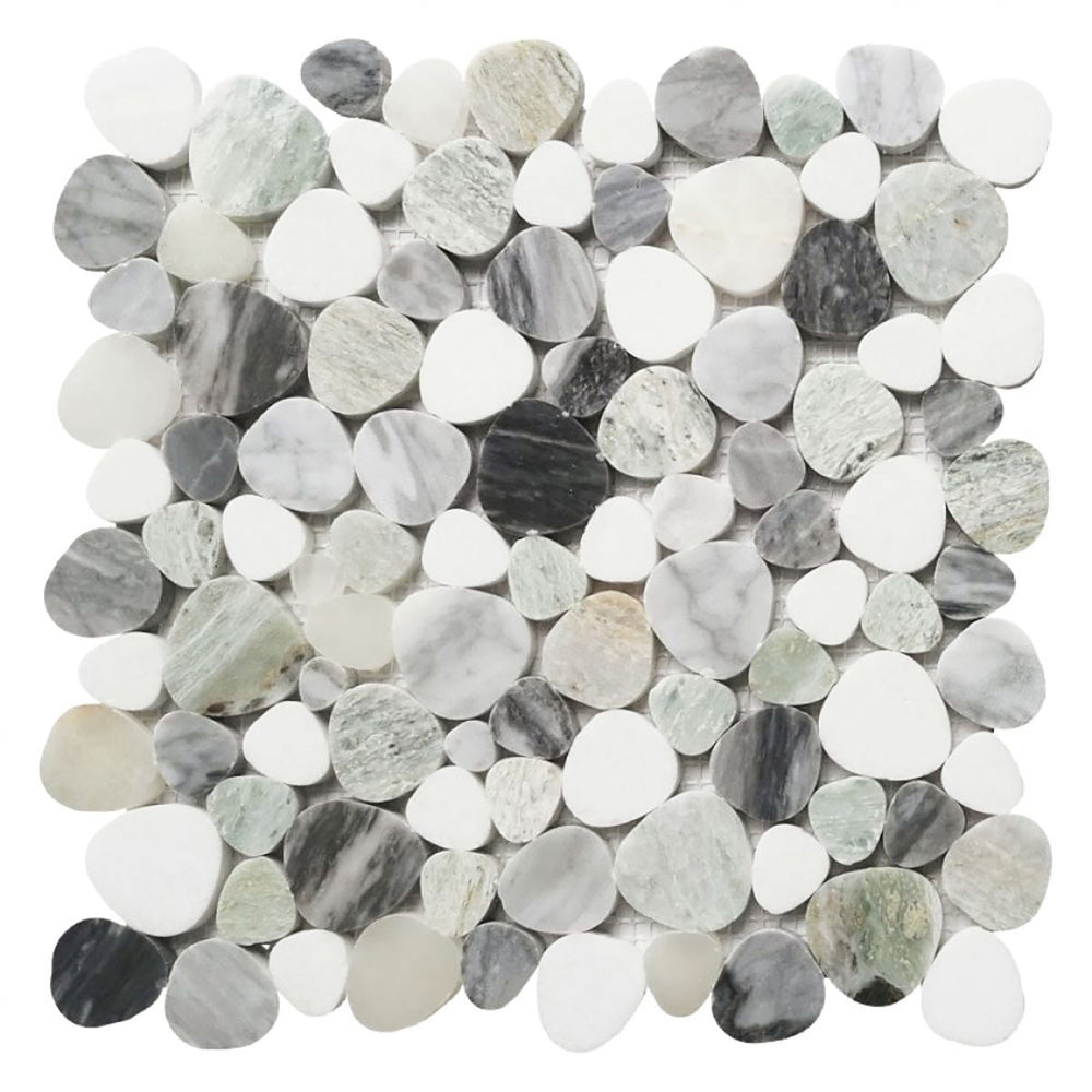 Marble Pebbles Mosaics Heart Shape - Grassland