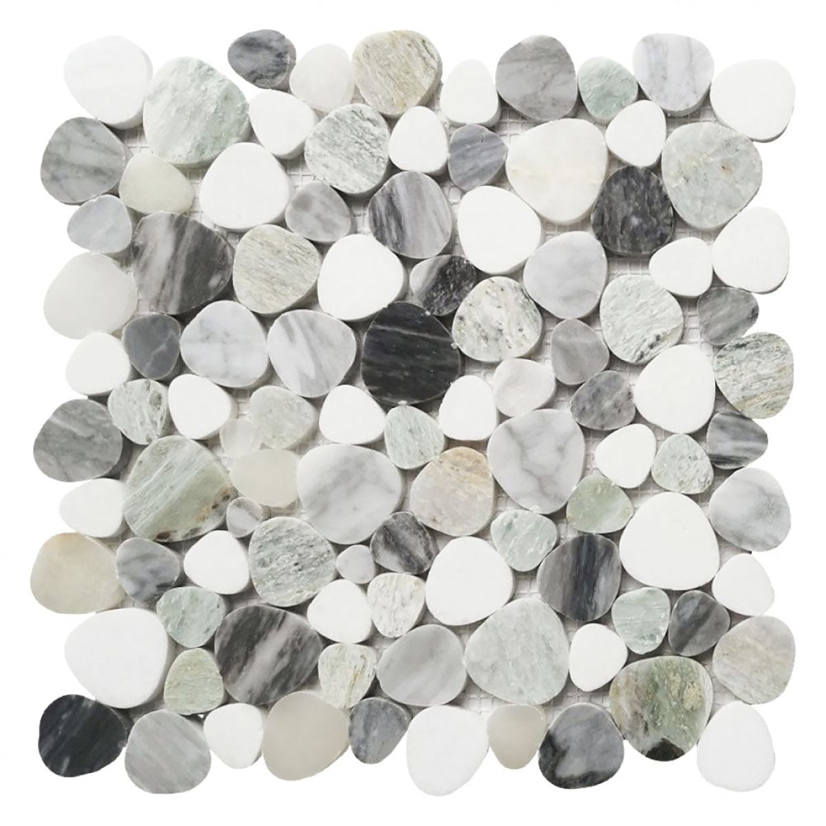 Marble Pebbles Mosaics Heart Shape - Grassland