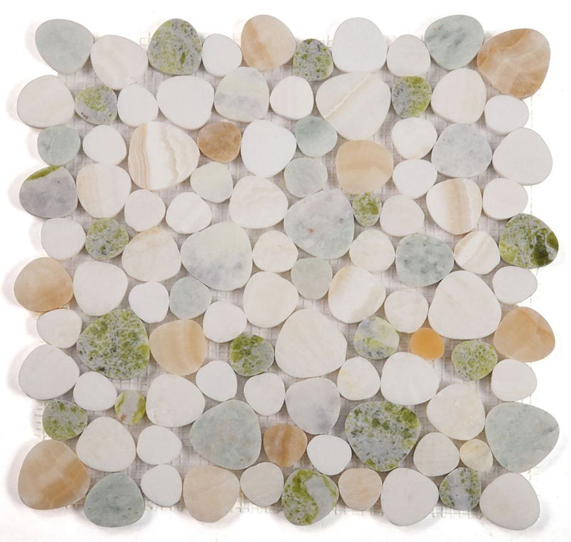 Mosaics Marble Onyx Pebble look - Honey