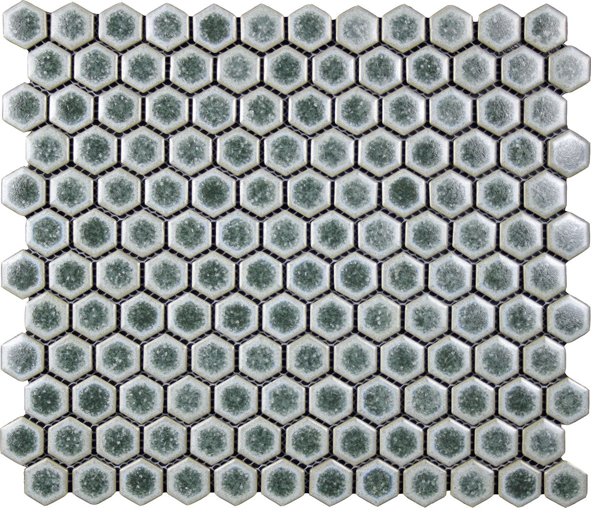 Porcelain Mosaic Tile Hexagon - Tropical Lush
