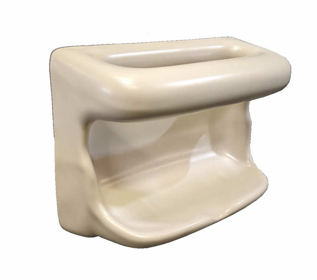 Porcelain Soap Dish with Wash Cloth - Parchment